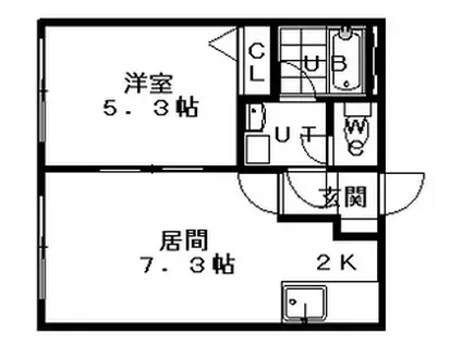 エステラ二十四軒A館(1LDK/1階)の間取り写真