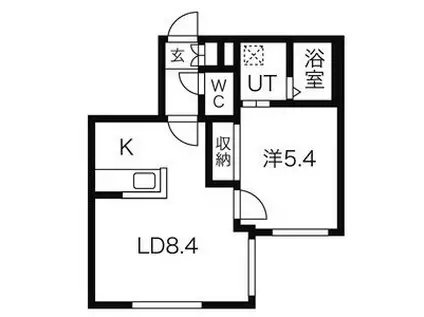BRAMA(1LDK/2階)の間取り写真