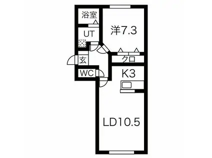 シャルマン福住(1LDK/1階)の間取り写真