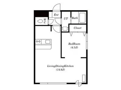 AMS平岸416(1LDK/2階)の間取り写真