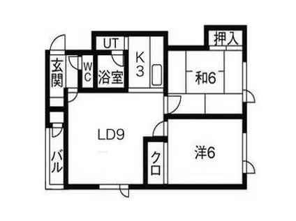 ハイツ藤(2LDK/2階)の間取り写真