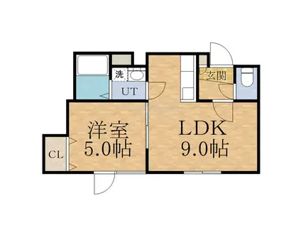 グランエステート菊水元町(1LDK/1階)の間取り写真