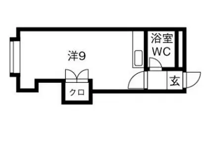 ケンタクコーポ南13条(ワンルーム/3階)の間取り写真
