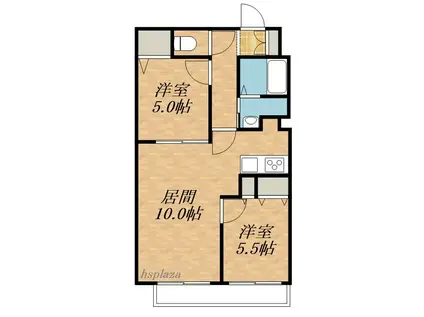 ティアラ福住第Ⅰ(2LDK/3階)の間取り写真