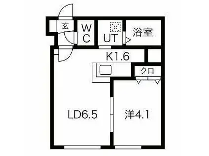 パークヒルズ(1DK/1階)の間取り写真