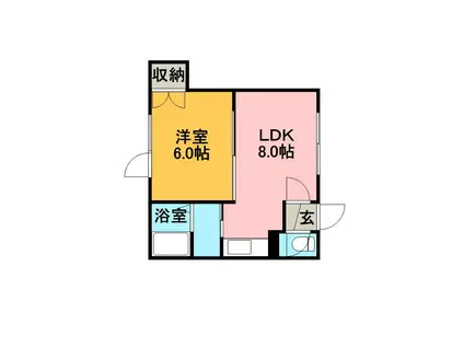グランデュール石山(1LDK/2階)の間取り写真