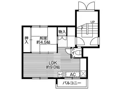 ビレッジハウス 福住 6(1LDK/2階)の間取り写真