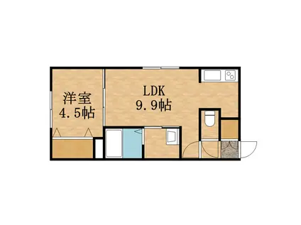 SPERANZA(1LDK/2階)の間取り写真