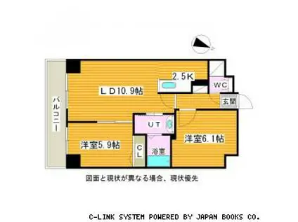 パルティーレ山鼻(2LDK/5階)の間取り写真