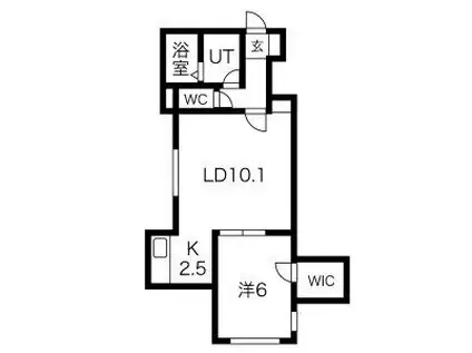 ジュピター白石中央I(1LDK/3階)の間取り写真