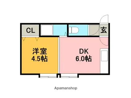 メゾンジカータ(1DK/1階)の間取り写真
