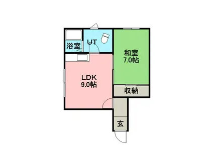 コンフォート澄川(1LDK/2階)の間取り写真