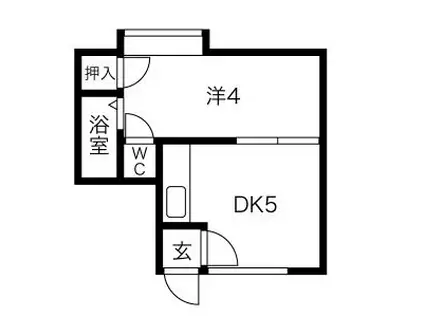 メイプルハウス白石(1DK/3階)の間取り写真
