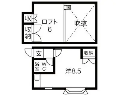 サンシャインパレス(ワンルーム/3階)の間取り写真