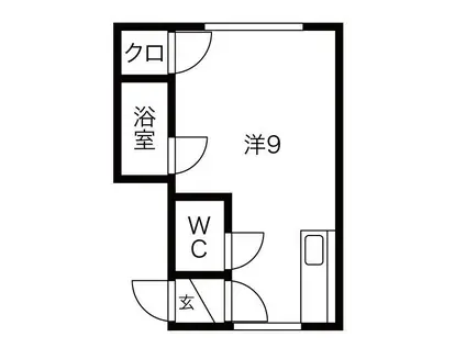 サウスヒル23(1K/2階)の間取り写真