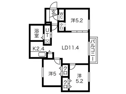 ARTEMIS(3LDK/1階)の間取り写真