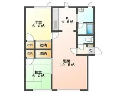 メゾンK(2LDK/2階)の間取り写真