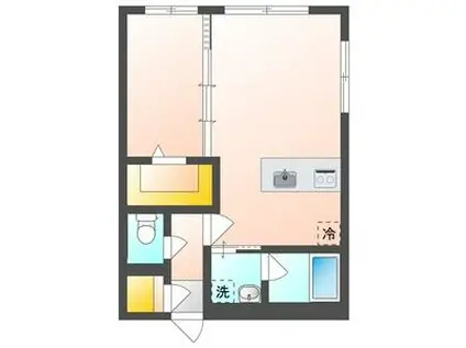 カレラ学園前(1LDK/3階)の間取り写真