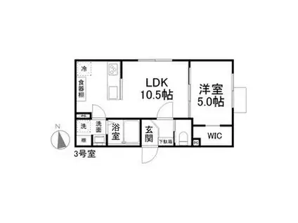 レクシア(1LDK/4階)の間取り写真