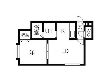 ブリシャール(1LDK/1階)の間取り写真