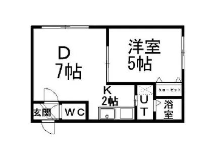 コンフォートライフⅡ(1LDK/1階)の間取り写真