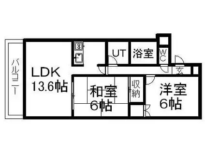 サンリージェント(2LDK/4階)の間取り写真