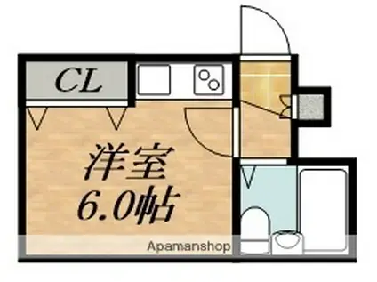 はまなすコーポ2号館(ワンルーム/1階)の間取り写真