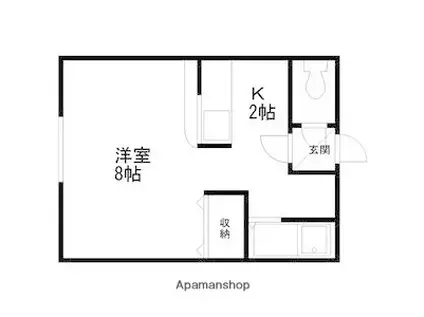 明光ビル(1K/2階)の間取り写真