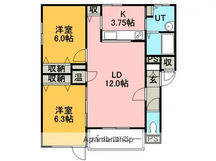 アクアトピア曙(2LDK/3階)の間取り写真