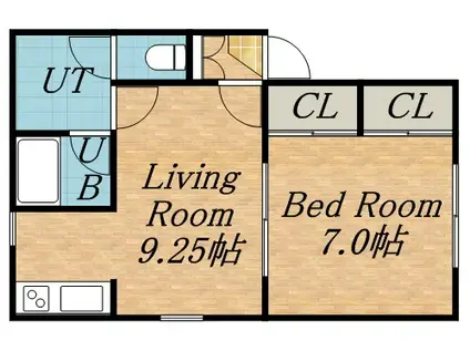ラメール西線8条(1LDK/2階)の間取り写真