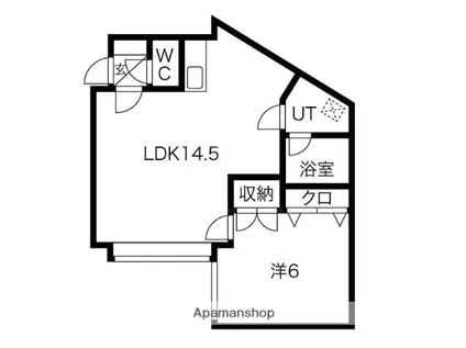 ウエストヒル(1LDK/3階)の間取り写真