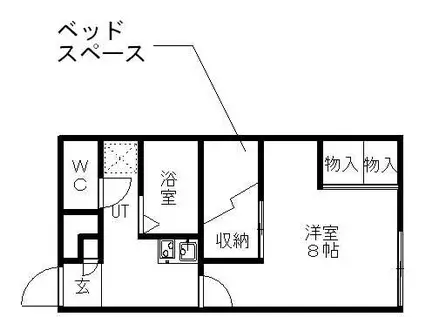 レオパレスグリーンヒル藻岩(ワンルーム/1階)の間取り写真