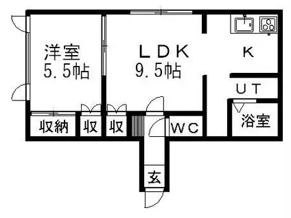 エムエルハイツ(1LDK/1階)の間取り写真