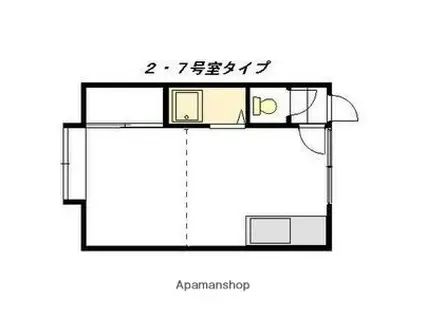 第3谷藤マンション(1DK/3階)の間取り写真