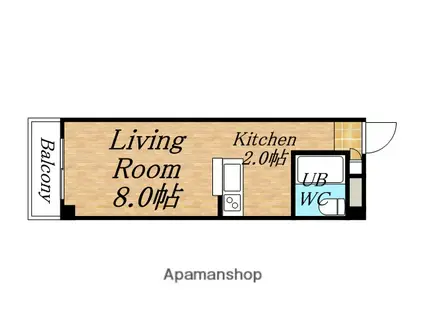 パレスダイヤ(1K/2階)の間取り写真