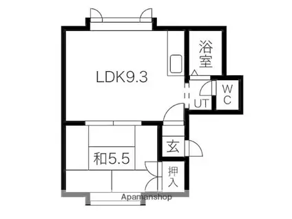 リバティ新川(1LDK/3階)の間取り写真
