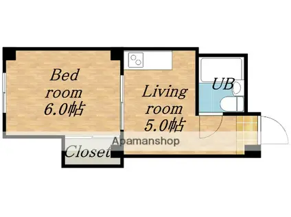 メイゾン麻生(1DK/4階)の間取り写真