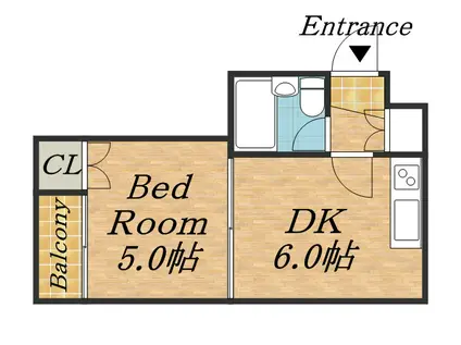 ノースコート白石(1DK/4階)の間取り写真