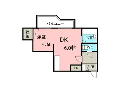 菊水コート(1DK/9階)の間取り写真