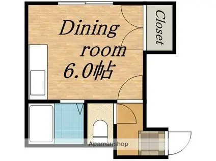 フラワーハイツHS(ワンルーム/3階)の間取り写真