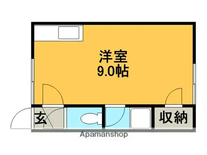 リラハイツA棟(ワンルーム/2階)の間取り写真