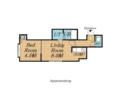 クレア壱番館(1LDK/2階)の間取り写真