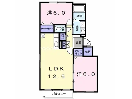 SUN BRIGHT(2LDK/2階)の間取り写真