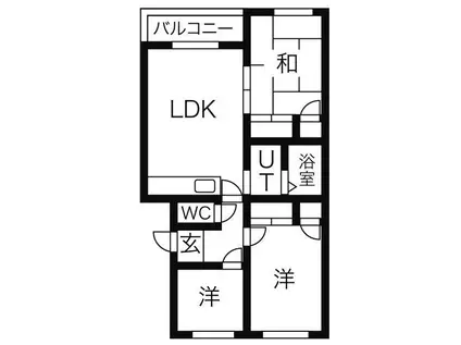 レインボーハイムA(3LDK/3階)の間取り写真