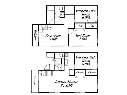 GLEBE西野(3SLDK/1階)の間取り写真