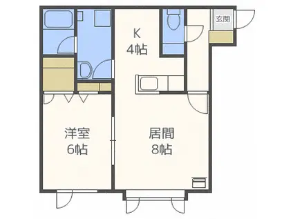 エルベスト(1LDK/2階)の間取り写真