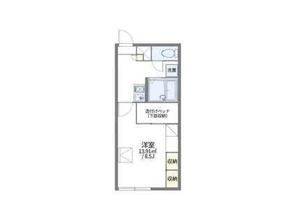 レオパレスカーサ藻岩(1K/2階)の間取り写真