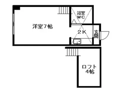 クィーン南5条(1K/5階)の間取り写真