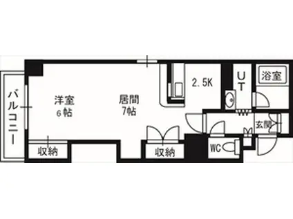 フェアフィールド菊水(1DK/10階)の間取り写真