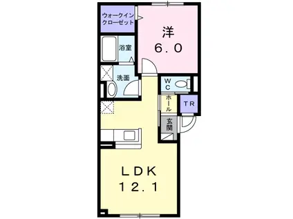 ノース24(1LDK/2階)の間取り写真